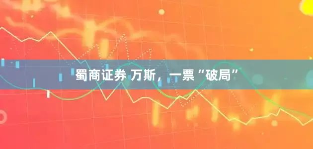 蜀商证券 万斯，一票“破局”