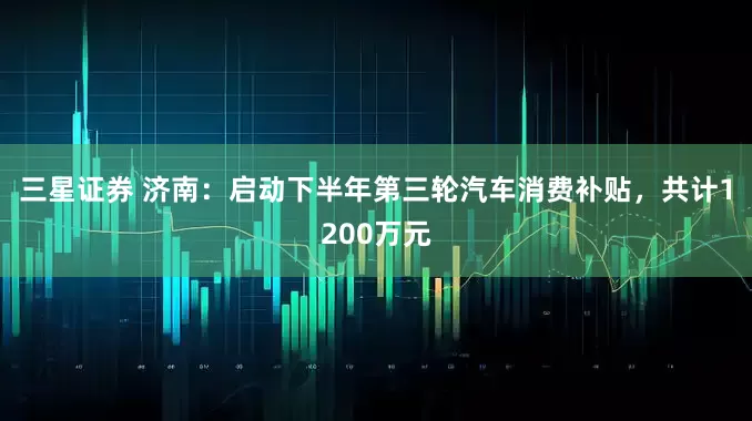 三星证券 济南：启动下半年第三轮汽车消费补贴，共计1200万元