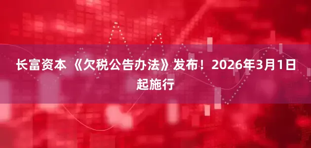 长富资本 《欠税公告办法》发布！2026年3月1日起施行