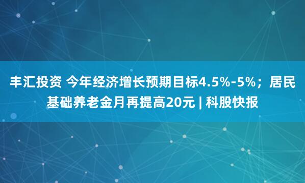 丰汇投资 今年经济增长预期目标4.5%-5%；居民基础养老金月再提高20元 | 科股快报